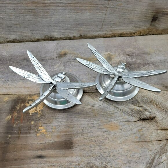 Modernistic Dragonfly Massive Chrome Metal Lid Jar Topper Industrial - Picture 9 of 14